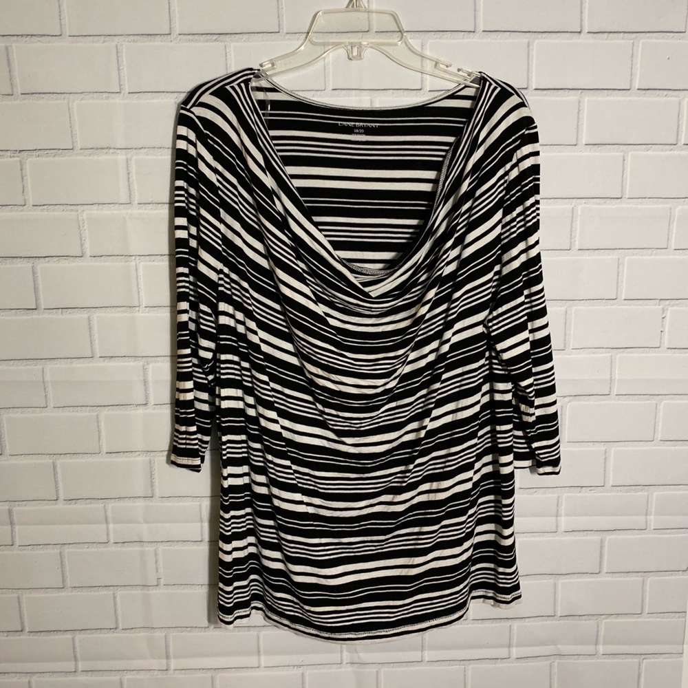 Lane Bryant Striped Mid Sleeve Shirt EUC